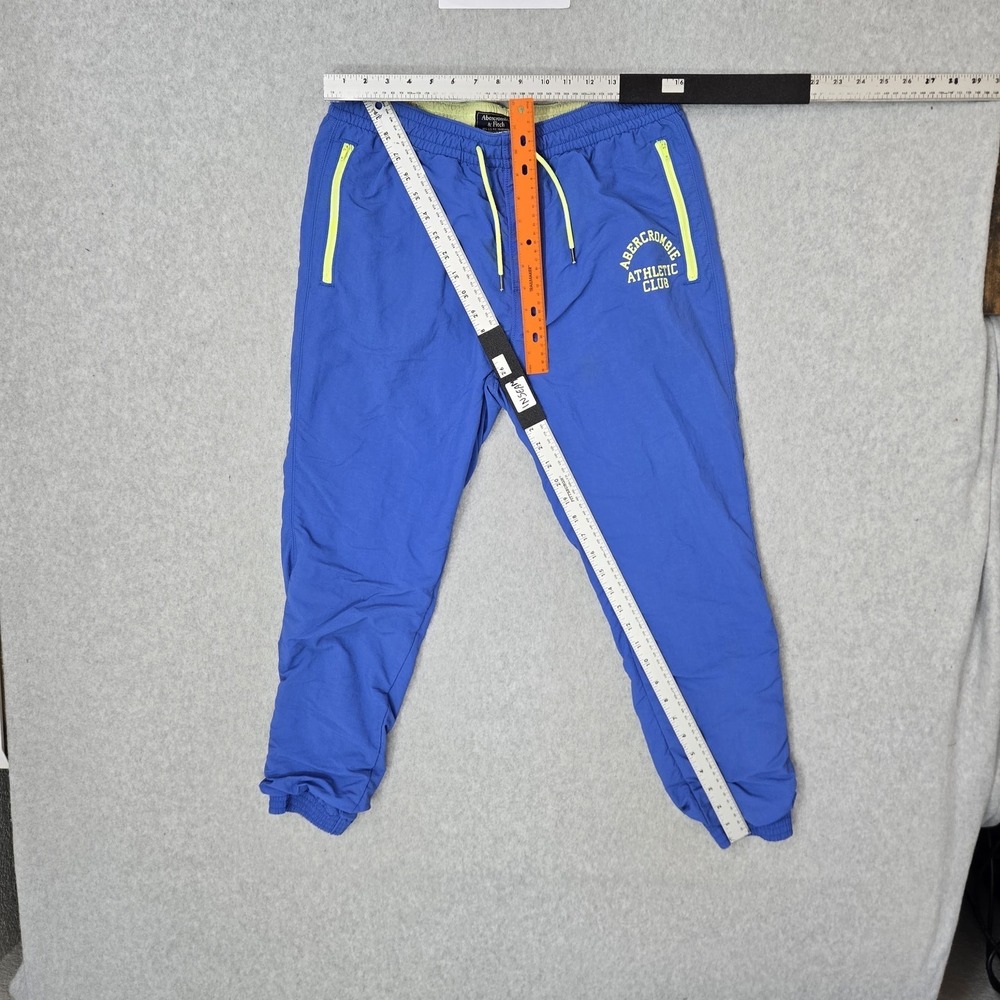 Abercrombie & Fitch Men Activewear Pants M Blue Nylon Polyester Jogger Athletic - Picture 9 of 13
